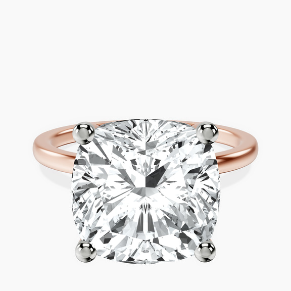 10kt Rose Gold Four Prong Solitaire 1.5mm Lab Diamond Ring front image
