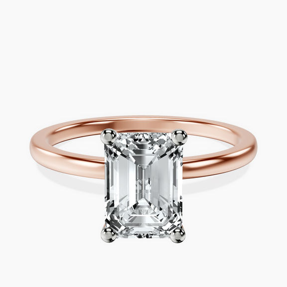 14ct Rose Gold Four Prong Solitaire 1.5mm Lab Diamond Ring front image