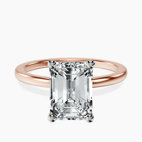 14kt Rose Gold Four Prong Solitaire 1.5mm Lab Diamond Ring front image