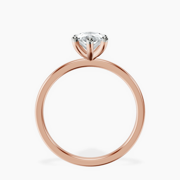 9ct Rose Gold Four Prong Solitaire 1.5mm Lab Diamond Ring side right image one