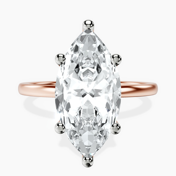 14kt Rose Gold Four Prong Solitaire 1.5mm Lab Diamond Ring front image