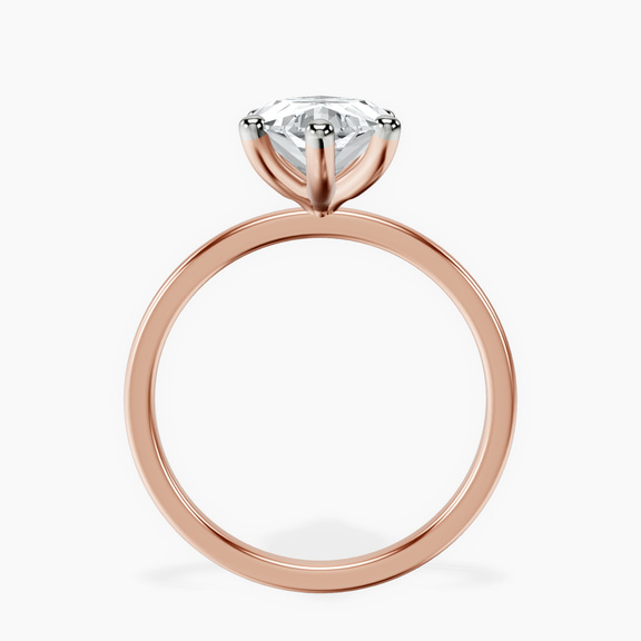 14kt Rose Gold Four Prong Solitaire 1.5mm Lab Diamond Ring side right image one