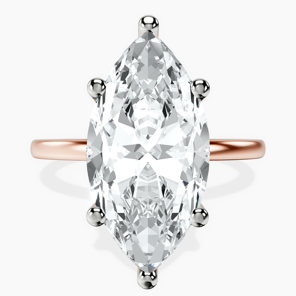 14kt Rose Gold Four Prong Solitaire 1.5mm Lab Diamond Ring front image