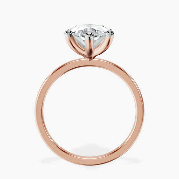 14kt Rose Gold Four Prong Solitaire 1.5mm Lab Diamond Ring side right image one