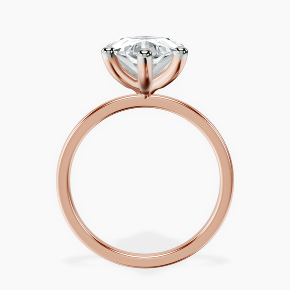 14kt Rose Gold Four Prong Solitaire 1.5mm Lab Diamond Ring side right image one