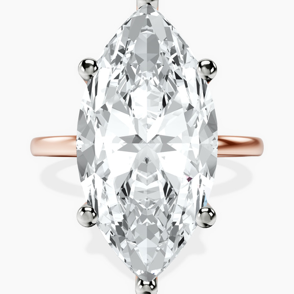 14kt Rose Gold Four Prong Solitaire 1.5mm Lab Diamond Ring front image