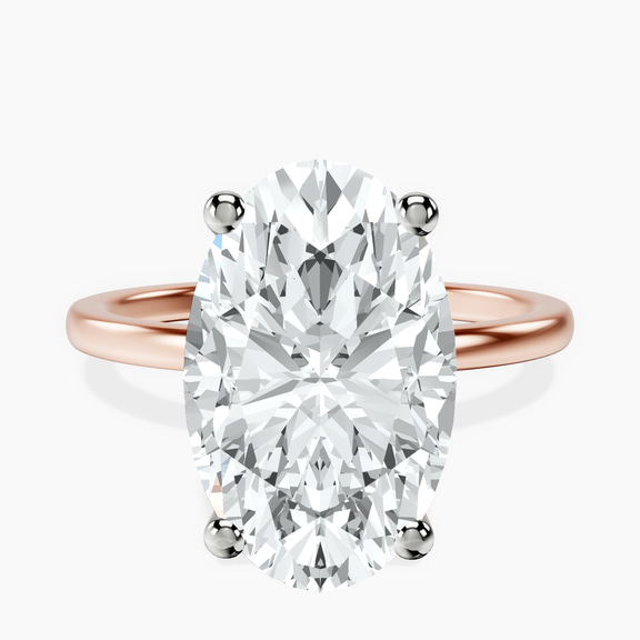 14kt Rose Gold Four Prong Solitaire 1.5mm Lab Diamond Ring front image