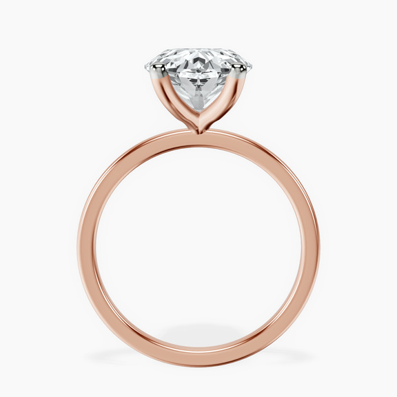 14kt Rose Gold Four Prong Solitaire 1.5mm Lab Diamond Ring side right image one