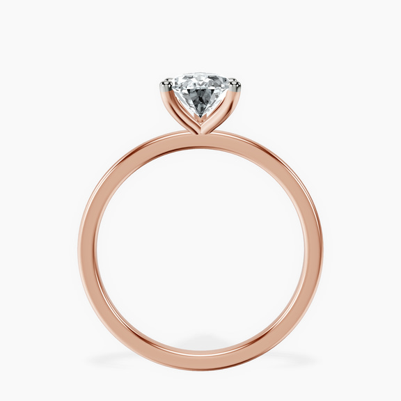 14kt Rose Gold Four Prong Solitaire 1.5mm Lab Diamond Ring side right image one