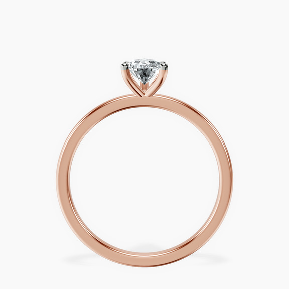 10kt Rose Gold Four Prong Solitaire 1.5mm Lab Diamond Ring side right image one