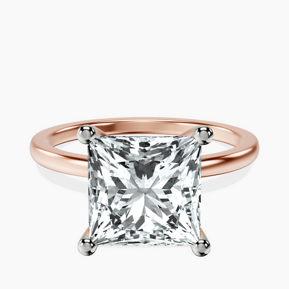 14kt Rose Gold Four Prong Solitaire 1.5mm Lab Diamond Ring front image