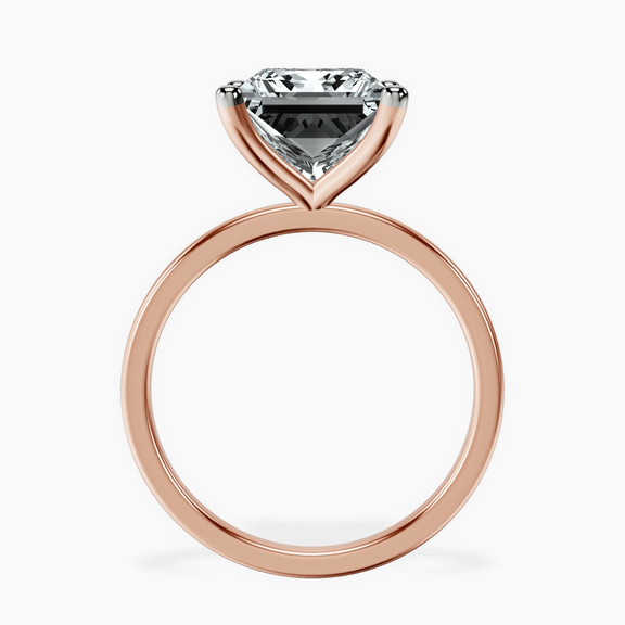 14kt Rose Gold Four Prong Solitaire 1.5mm Lab Diamond Ring side right image one