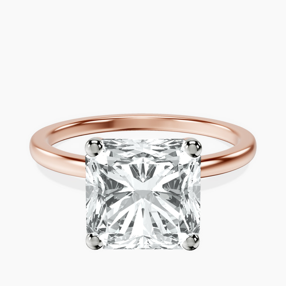 10kt Rose Gold Four Prong Solitaire 1.5mm Lab Diamond Ring front image