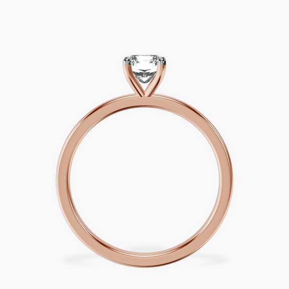 10kt Rose Gold Four Prong Solitaire 1.5mm Lab Diamond Ring side right image one
