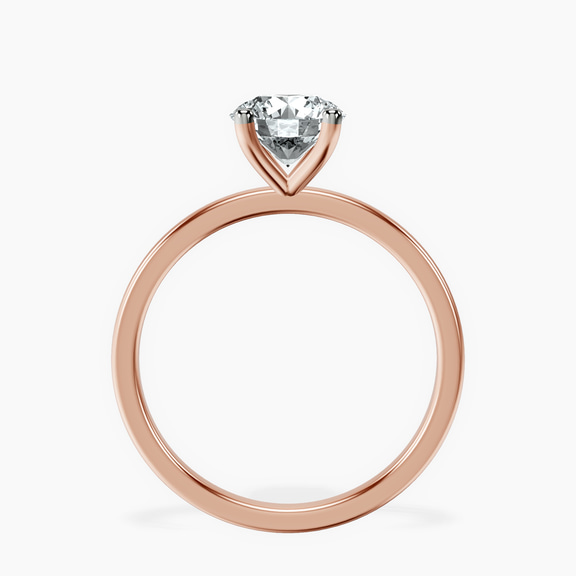 14kt Rose Gold Four Prong Solitaire 1.5mm Lab Diamond Ring side right image one