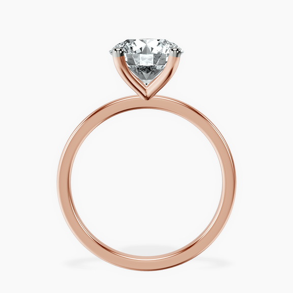 18kt Rose Gold Four Prong Solitaire 1.5mm Lab Diamond Ring side right image one