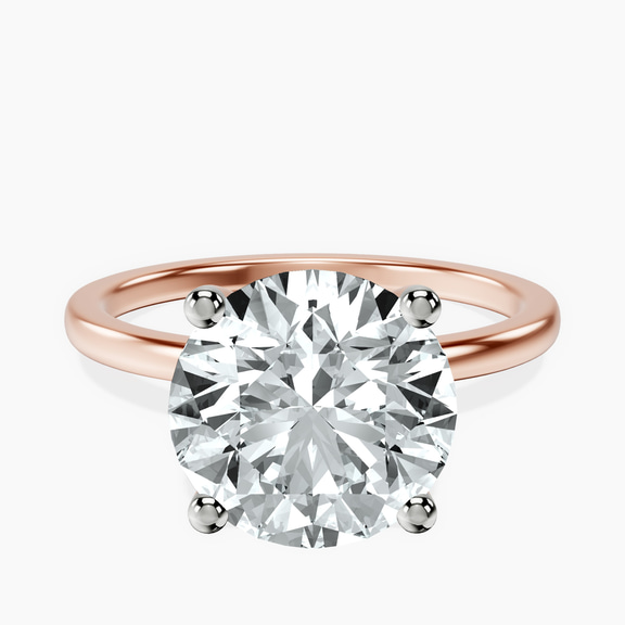 14kt Rose Gold Four Prong Solitaire 1.5mm Lab Diamond Ring front image