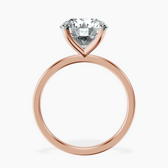 14kt Rose Gold Four Prong Solitaire 1.5mm Lab Diamond Ring side right image one