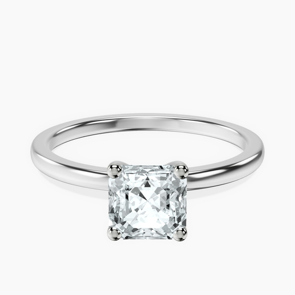 14kt White Gold Four Prong Solitaire 1.5mm Lab Diamond Ring front image