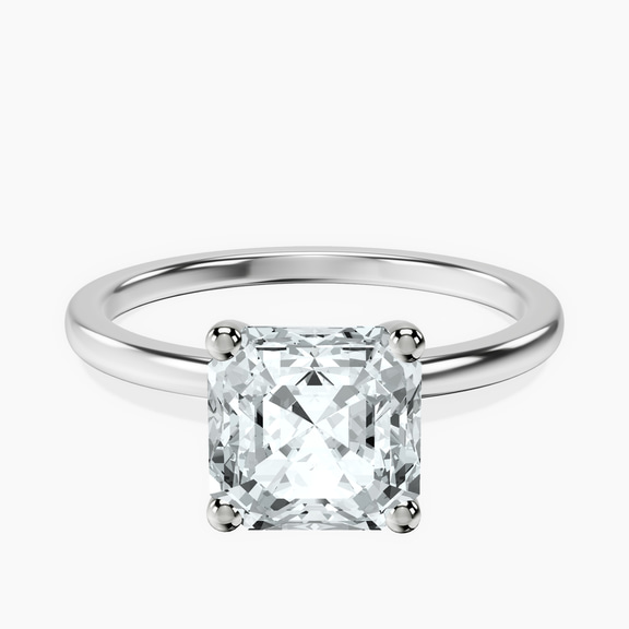 Platinum Four Prong Solitaire 1.5mm Lab Diamond Ring front image