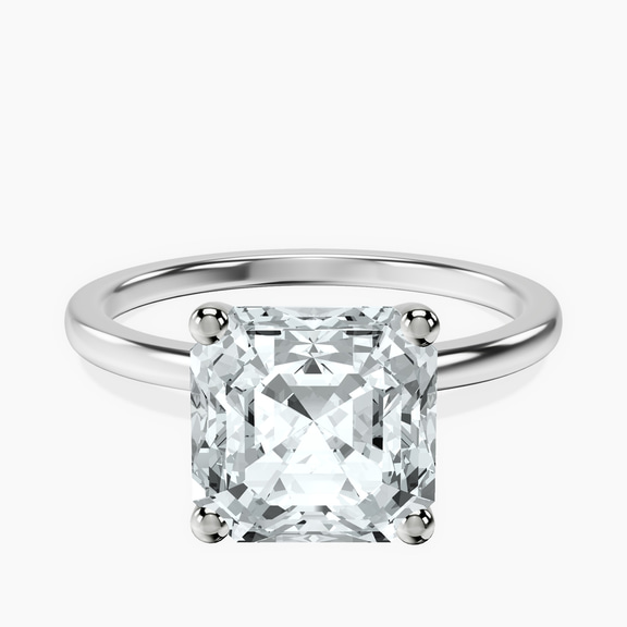 10kt White Gold Four Prong Solitaire 1.5mm Lab Diamond Ring front image