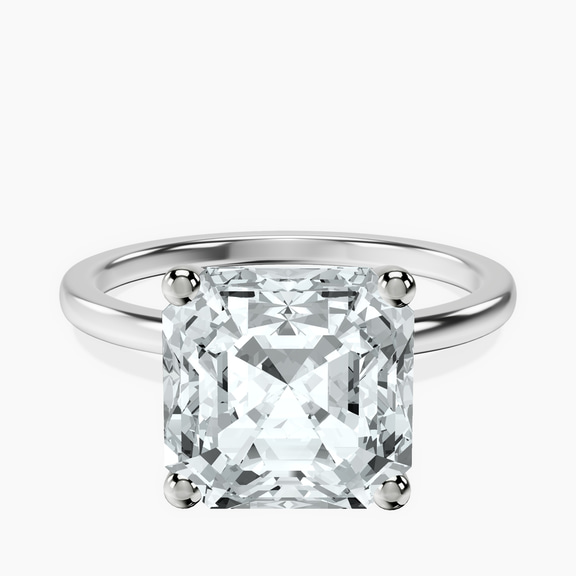 10kt White Gold Four Prong Solitaire 1.5mm Lab Diamond Ring front image