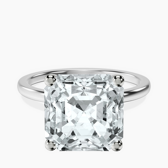 10kt White Gold Four Prong Solitaire 1.5mm Lab Diamond Ring front image
