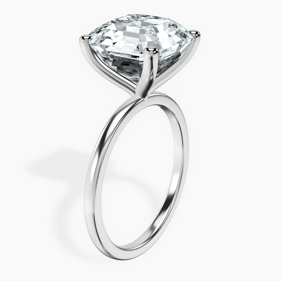 10kt White Gold Four Prong Solitaire 1.5mm Lab Diamond Ring standing product image one