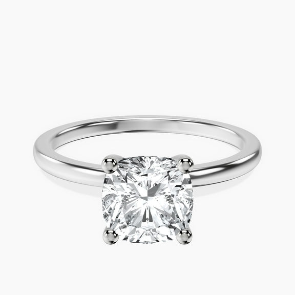 Platinum Four Prong Solitaire 1.5mm Lab Diamond Ring front image