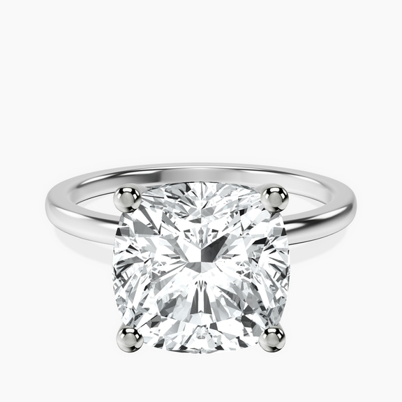 Platinum Four Prong Solitaire 1.5mm Lab Diamond Ring front image