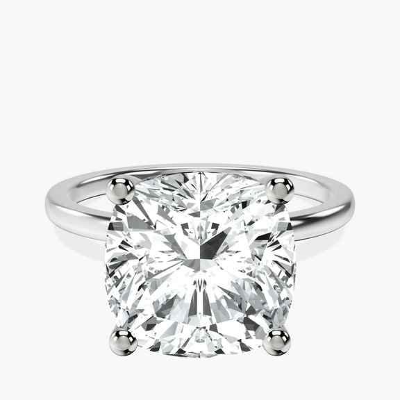 Platinum Four Prong Solitaire 1.5mm Lab Diamond Ring front image