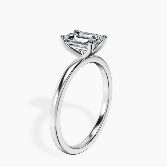 14kt White Gold Four Prong Solitaire 1.5mm Lab Diamond Ring standing product image one