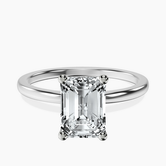 Platinum Four Prong Solitaire 1.5mm Lab Diamond Ring front image
