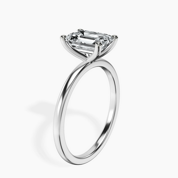 Platinum Four Prong Solitaire 1.5mm Lab Diamond Ring standing product image one