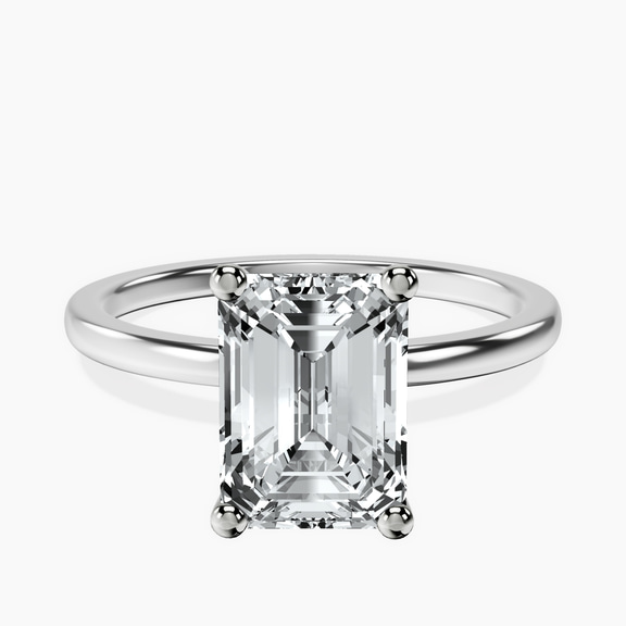 14kt White Gold Four Prong Solitaire 1.5mm Lab Diamond Ring front image