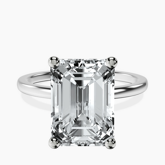 10kt White Gold Four Prong Solitaire 1.5mm Lab Diamond Ring front image