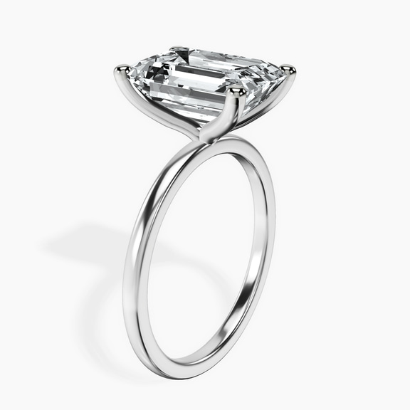 10kt White Gold Four Prong Solitaire 1.5mm Lab Diamond Ring standing product image one