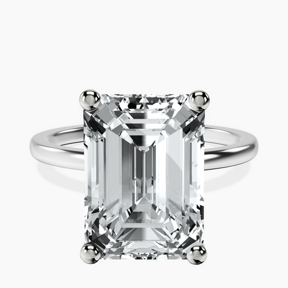 18kt White Gold Four Prong Solitaire 1.5mm Lab Diamond Ring front image