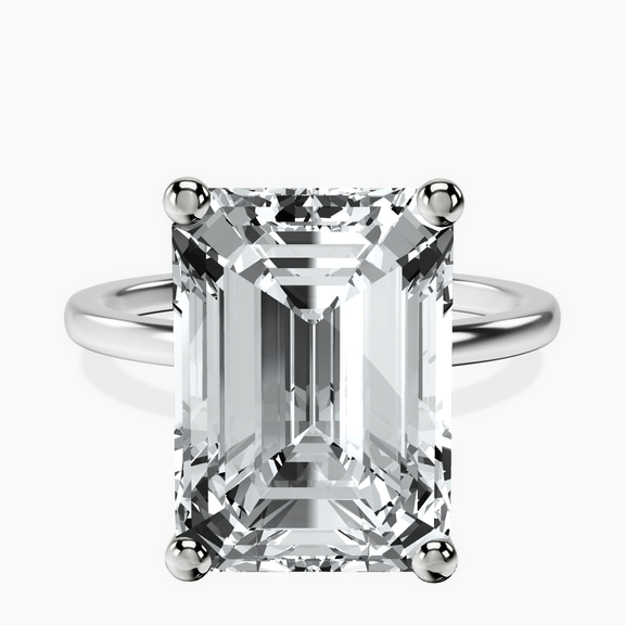 Platinum Four Prong Solitaire 1.5mm Lab Diamond Ring front image