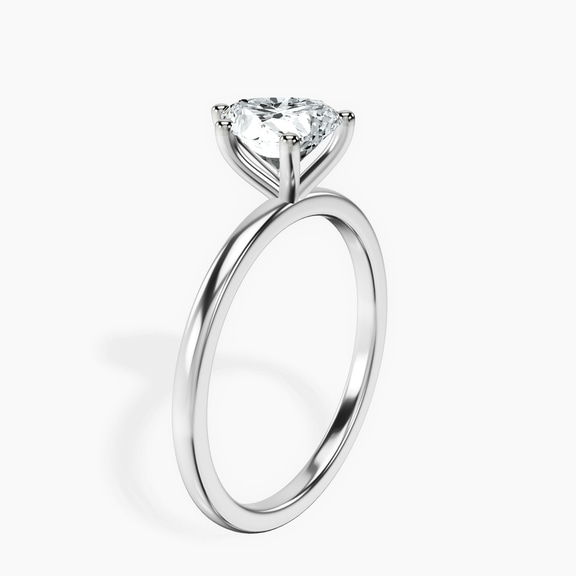 Platinum Four Prong Solitaire 1.5mm Lab Diamond Ring standing product image one