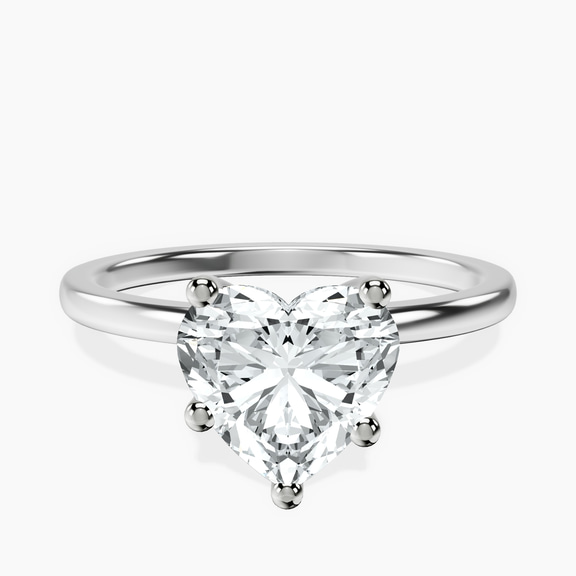 10kt White Gold Four Prong Solitaire 1.5mm Lab Diamond Ring front image