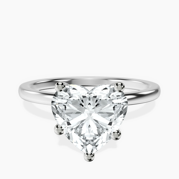10kt White Gold Four Prong Solitaire 1.5mm Lab Diamond Ring front image