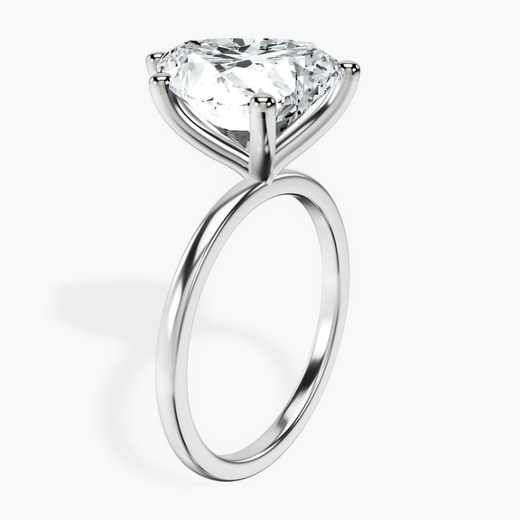 10kt White Gold Four Prong Solitaire 1.5mm Lab Diamond Ring standing product image one