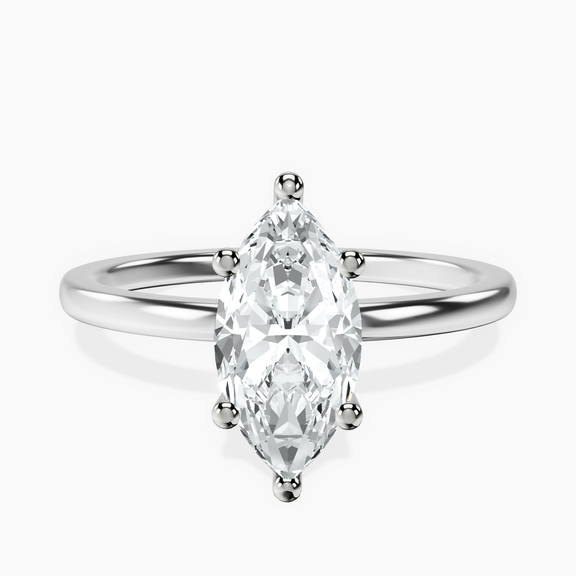 18kt White Gold Four Prong Solitaire 1.5mm Lab Diamond Ring front image