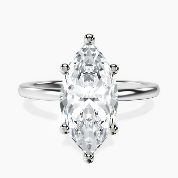 10kt White Gold Four Prong Solitaire 1.5mm Lab Diamond Ring front image