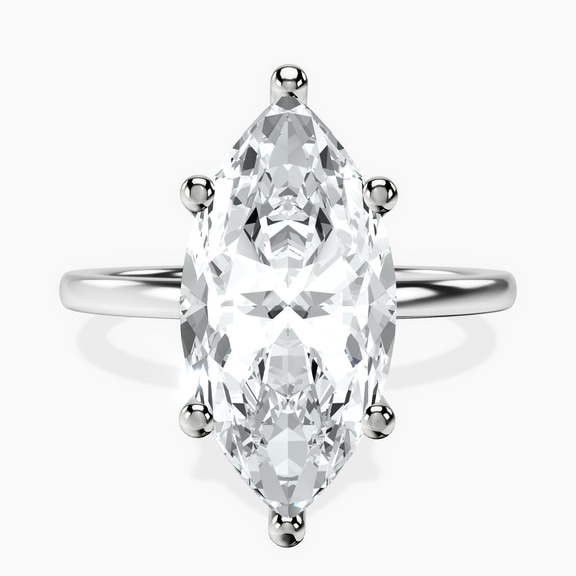 Platinum Four Prong Solitaire 1.5mm Lab Diamond Ring front image