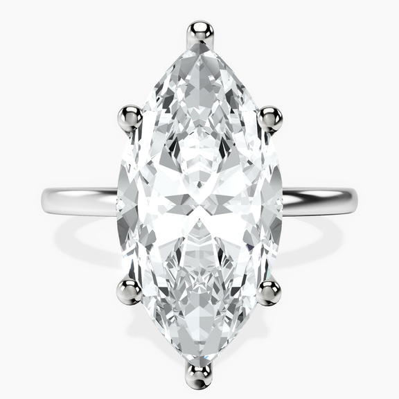 18kt White Gold Four Prong Solitaire 1.5mm Lab Diamond Ring front image