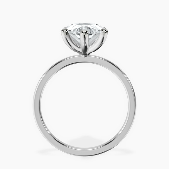 18kt White Gold Four Prong Solitaire 1.5mm Lab Diamond Ring side right image one