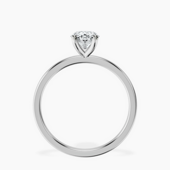 14kt White Gold Four Prong Solitaire 1.5mm Lab Diamond Ring side right image one