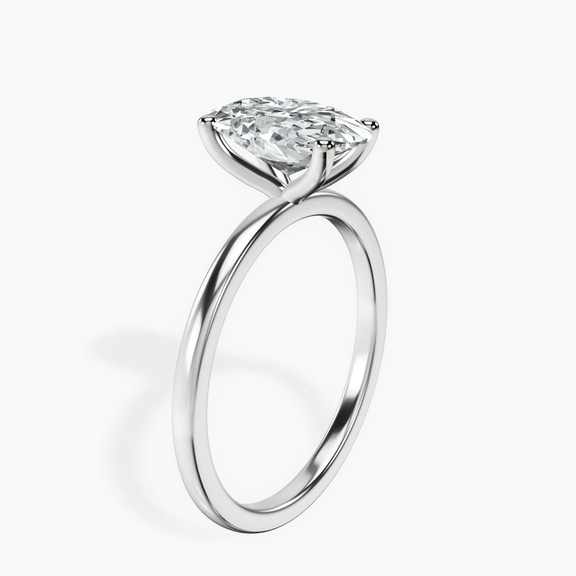 14kt White Gold Four Prong Solitaire 1.5mm Lab Diamond Ring standing product image one